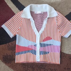 Vibrant Striped Kids Button Down Shirt